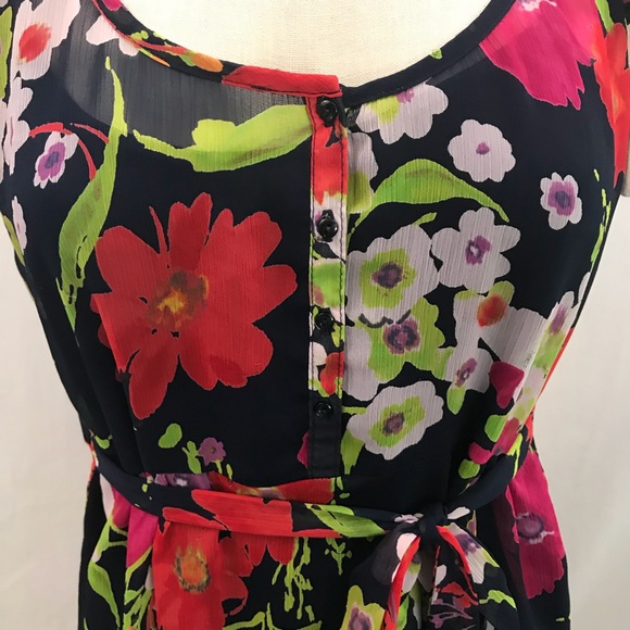 Old Navy Sheer Floral Dress Medium EUC - Picture 2 of 11